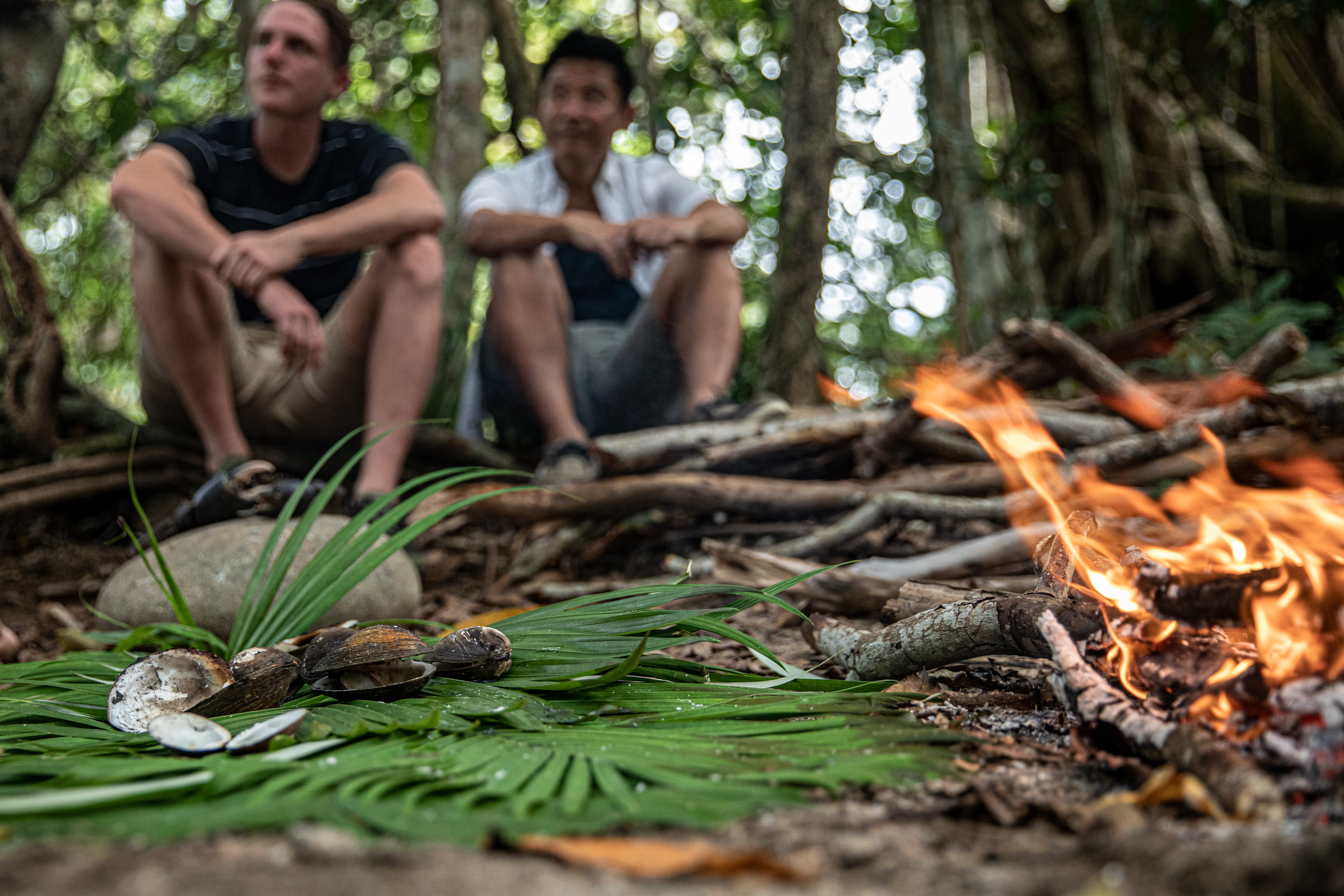 Cooking bush tucker on the fire Walkabout Cultural Adventures | Best things to do for teenagers Queensland